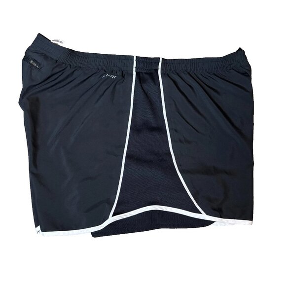 Nike Dri Fit Women's 2 in 1 Shorts Size XL Black & White Running Active #192 - Picture 3 of 10